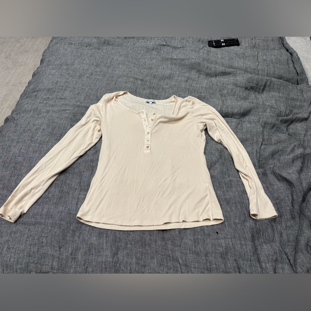 Heartloom Beige Long Sleeve Button Down Shirt